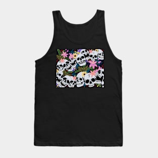 Skulls and flowers Tank Top